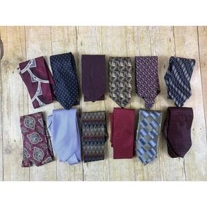 Men's Neck Tie Bundle Of 12 Various Color & Brand Crafting‎ Quilting Bundle